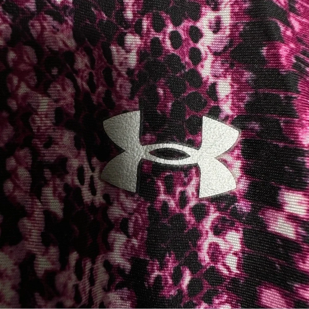 Under Armour Raglan Long Sleeve Athletic Magenta Snakeskin Top - Picture 5 of 8